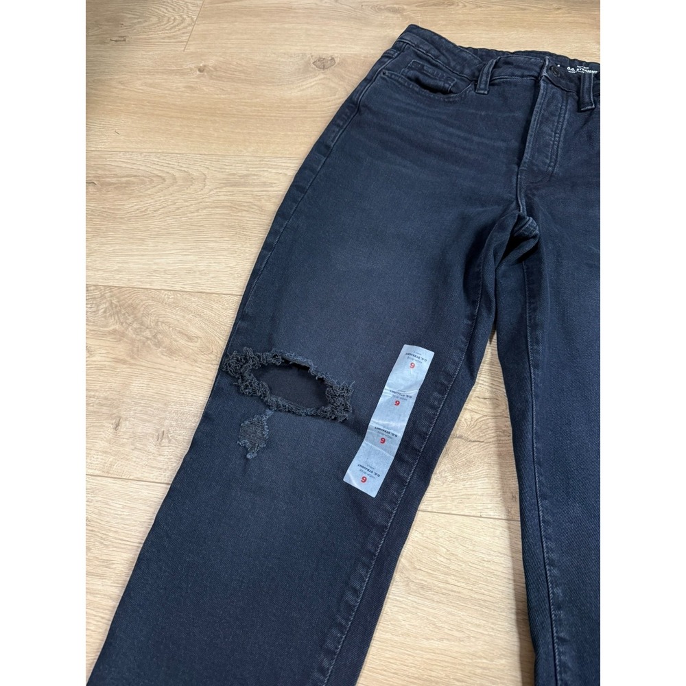 NWT Womens‎ Old Navy high rise OG straight secret slim pocket distressed jeans 6 - Picture 2 of 12